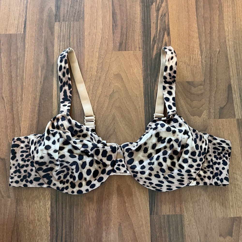 Ambrielle Super Soft Full Coverage Unlined Underwire Bra Size 42C Animal Print
